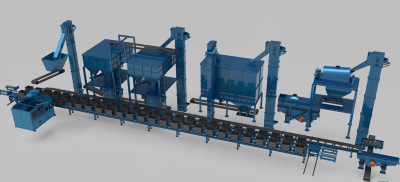 Green sand production line with molding line