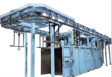 Catenary continuous shot blasting machine